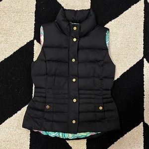 Lilly Pulitzer Black Puffer Vest